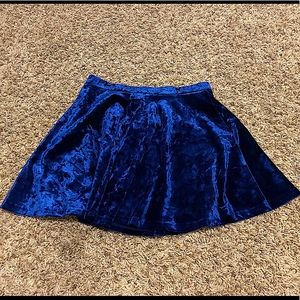 Forever 21 blue velvet skirt size small